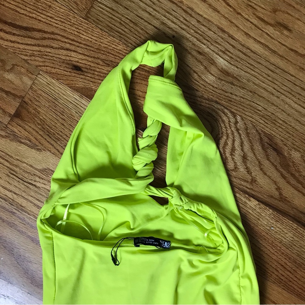 Zara Lime Green Bodysuit NWT - Picture 5 of 9